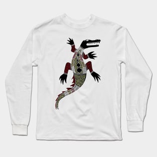 Aboriginal Art - Croc Single Long Sleeve T-Shirt